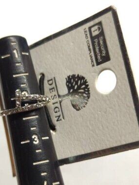 New Silver Tone Ring Size 2 Rhinestones Bypass Wrap Nail Design PInky Midi‎ Ring